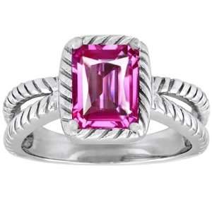   Emerald Cut Pink Topaz Ring(MetalYellow Gold,Size5.5) Jewelry