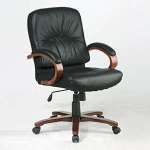   Finish Series Executive Leather Mid Back Swivel Chair