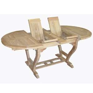   of Java Teak Small Double Oval Extension Table 39 Sports & Outdoors