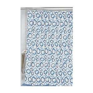  Home Fashions Circles Extra Long Printed Fabric Shower Curtain 