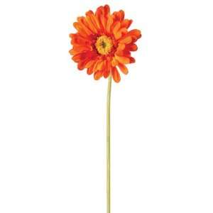  Orange Gerbera Gerber Daisy Artificial Flower Stem