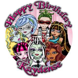 MONSTER HIGH Round Edible CAKE Image Icing Topper DOLLS  