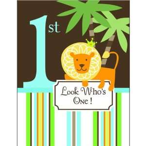 King of the Jungle 1st Birthday Party Invitations   Boy First Birthday 
