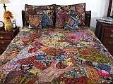 Ethnic Indian Sari Bedding, Cashmere Bedspreads, Duvets, Cotton Bed 