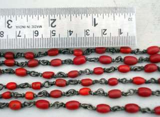 ANTIQUE TRIBAL OLD SILVER BEADS CHAIN MALA NECKLACE  