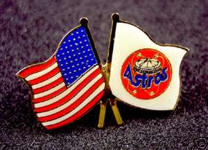 Astros Patriotic Enamel & Goldtone Lapel Pins  