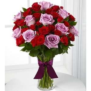   Happiness Valentines Day Flower Bouquet   19 Stems   Vase Included