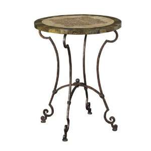    Hidden Treasures Antique Bronze Round Accent Table