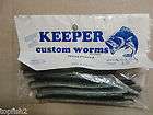 Keeper 4 Custom Worms, Smoke w/Green Flake, 10 Count (