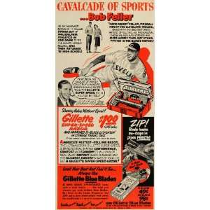 1951 Ad Bob Feller Gillette Razor Baseball Major League 