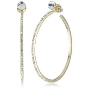    Belle Noel 14k Yellow Plated Glam Rock Hoop Earrings Jewelry