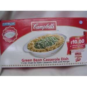 Campbells Green Bean Casserole Dish ; 1.5 Qt. Oven to Table Dish with 