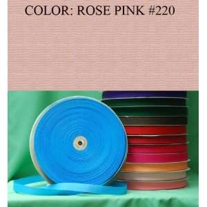  50yards SOLID POLYESTER GROSGRAIN RIBBON Rose Pink #220 3 