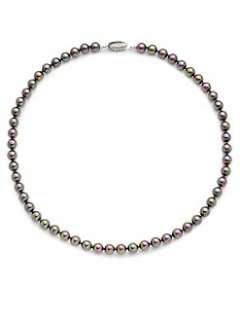 14MM Multi Colored Baroque Pearl Sterling Silver Double Chain Necklace