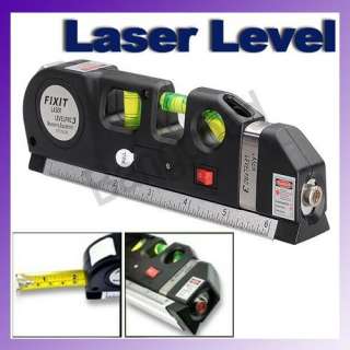 Laser Level Horizon Vertical Measure Tape 8FT Aligner Multipurpose 