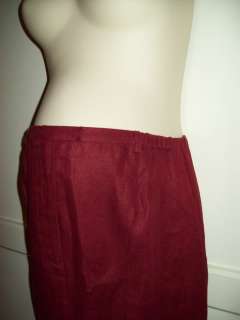 NWT New Mimi Maternity Burgundy Linen Skirt LARGE L  