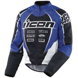  Icon Hooligan UX Mesh Motorcycle Jacket Blue   Medium 