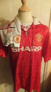 1992 1994 Manchester Home United Champs Embroided Shirt Cantona 7 