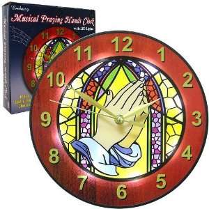  MUSICAL PRAYING HANDS WALL CLOCK WITH LED LIGHTS (LIGHTS 