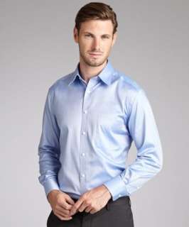 Alara light blue gingham check classic fit pocket dress shirt 