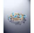 Alex and Ani  set of 5   blue faceted bead expandable wire bangles