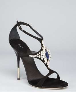 Giuseppe Zanotti black suede Alien jeweled strappy sandals