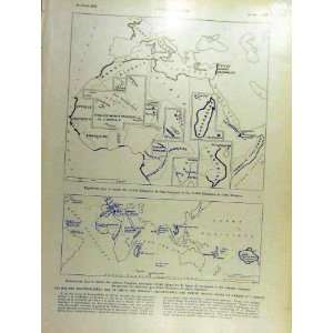  1930 Map Carte France Italy Africa Naval Tokyo Tokio