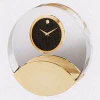 MOVADO Executive Collection Gold Crystal Clock TGO 144M  