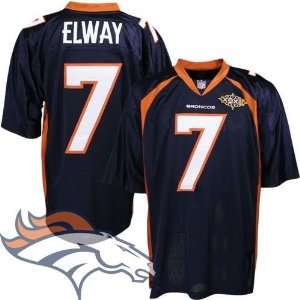 Denver Broncos #7 John Elway Jerseys Blue Throwback Authentic NFL 