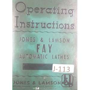  Jones Lamson Fay 8, 12, 16, 20, 24 Lathe Machine 