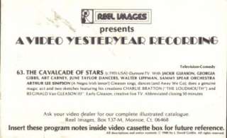 VHS CALVACADE OF STARSJACKIE GLEASON ART CARNEY  