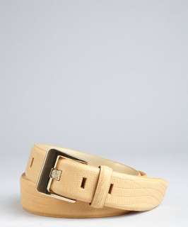Vince Camuto tan lizard embossed leather belt