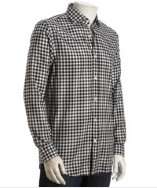 Ralph Lauren Black Label black gingham cotton button front shirt style 