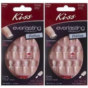  **2 PACK** Kiss Everlasting PETITE PEARL FRENCH TIP Nails 