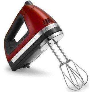 KitchenAid 9 Speed Digital Display Hand Mixer candy apple red   With 