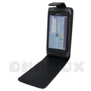 Leather Case Pouch Cover Skin + Film For Nokia N8 N8 00 p_Black  