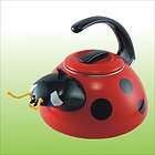Unique Novelty Ladybug Design Whistling Enamel Coated Tea Kettle