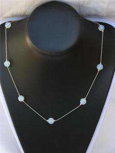 Blue Opal Gemstone St. Silver 925 Chain Necklace Choker  
