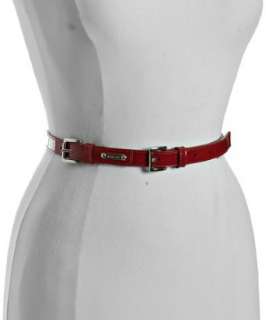 MICHAEL Michael Kors red patent double buckle skinny belt   up 