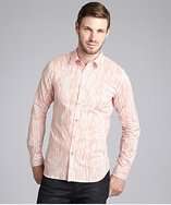 Paul Smith P.S. Paul Smith red faded stripe cotton point collar long 