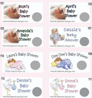 Personalized Baby Shower SCRATCH CARDS GAME  