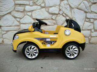 Sporty Yellow Ride On Car Power 6V Wheels Battery Remote Controlled 