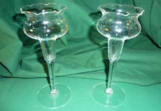Princess House Crystal Tulip candle holder (2)  