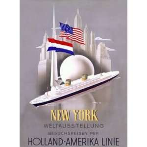  Willem Ten Broek   New York Holland America Line Giclee 