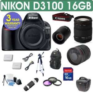  Nikon D3100 + Sigma 18 200 Lens + 800mm Mirror Lens 