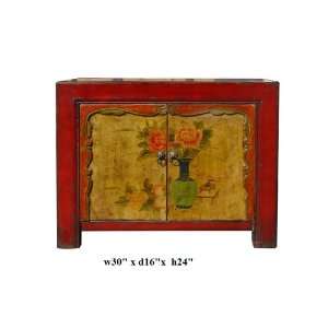   : Chinese Red Orange Flower Vase Side Cabinet Ass755: Home & Kitchen