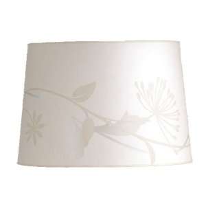   Floral Paper Drum Lamp Shade, Pearl White, B8574