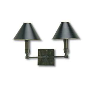 Currey and Company 5065 Insignia   Two Light Large Wall Sconce, Bronze 