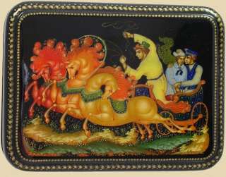 This beautiful Russian lacquer box from the village of Palekh is 