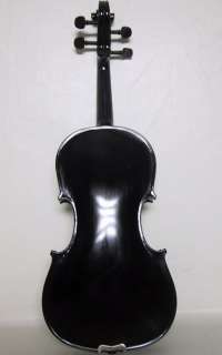 New Black Student 4/4 Violin Kit w Two Brazilwood Bows!  